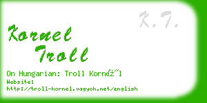 kornel troll business card